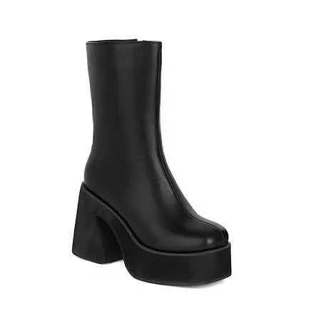 70s-Inspired Animal Print Platform Boots | Retro Chunky Heel Cow & Zebra Print Ankle Boots