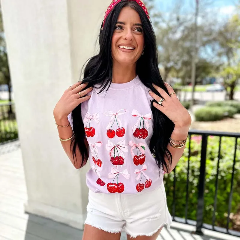 Cherry Bows Short Sleeve T-Shirt