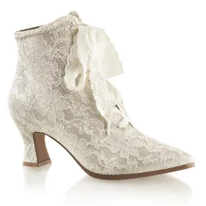 Fabulicious Victorian 30 Womens 2 3/4 Inch Heel, Single Sole, Front Lace Ankle Length Boots