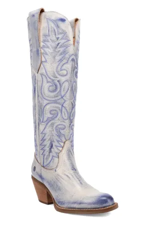 Faded Love Leather Boot in Blue