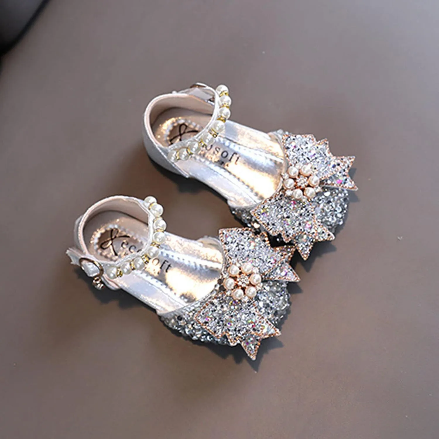 Fashion Spring And Summer Children Dance Shoes Girls Dress Performance Princess Shoes Sequin Pearl Boots for Toddlers