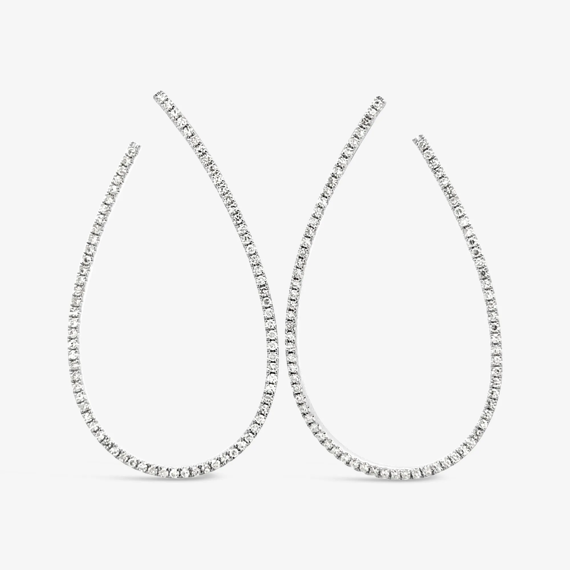 Forward Facing Diamond Hoop Earrings