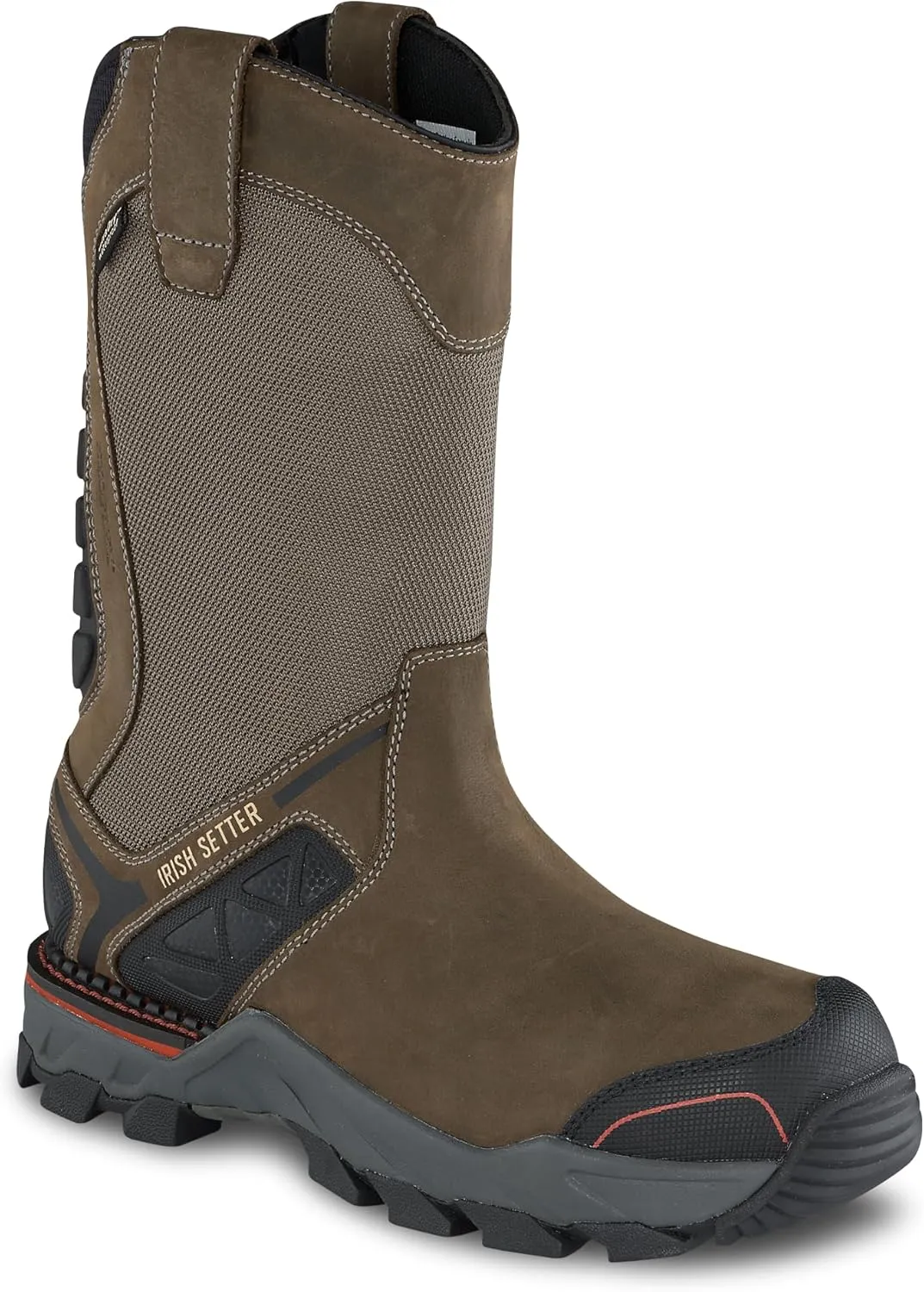 Irish Setter, Crosby, Mens, 11", Waterproof, Non-Metallic Safety Toe, Work Boot, Gray