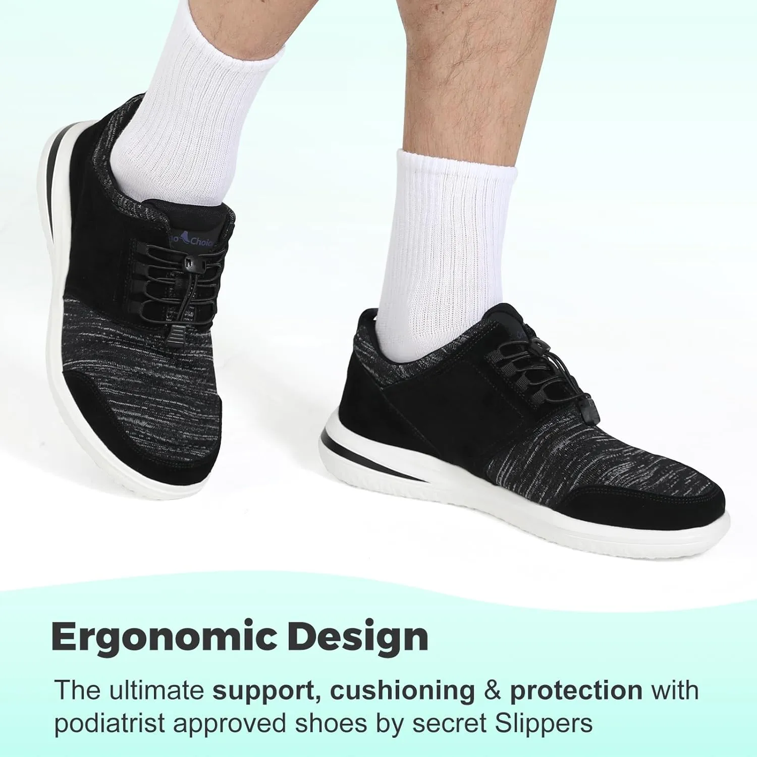 Men's Extra Wide Shoes for Walking All Day, Orthopedic Sneakers with Arch Support, Wide Toe Box Shoes for Plantar Fasciitis Pain Relief