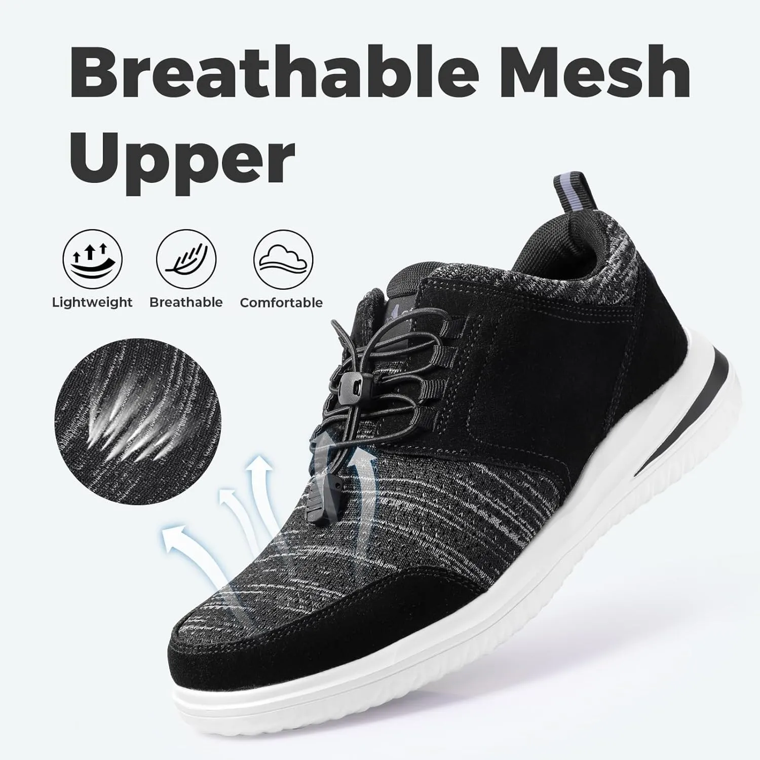 Men's Extra Wide Shoes for Walking All Day, Orthopedic Sneakers with Arch Support, Wide Toe Box Shoes for Plantar Fasciitis Pain Relief