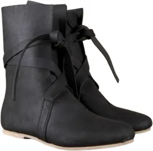 Men's Renaissance Boots Medieval Cosplay Boots Gothic Lace Up Gothic Flat Jazz Stage Vintage Pirate Viking Tied Shoes 