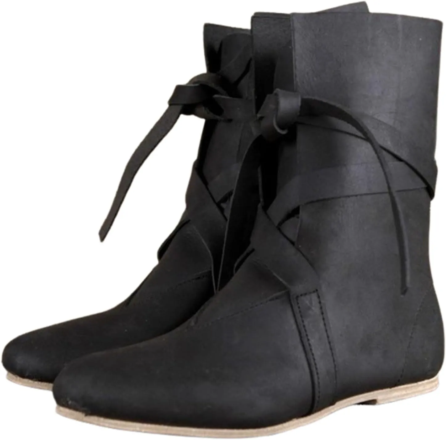 Men's Renaissance Boots Medieval Cosplay Boots Gothic Lace Up Gothic Flat Jazz Stage Vintage Pirate Viking Tied Shoes 