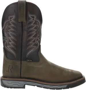 Mens Vintage Steel 12 Inch Electrical Wide Square Steel Toe Work/Duty - Black, Green