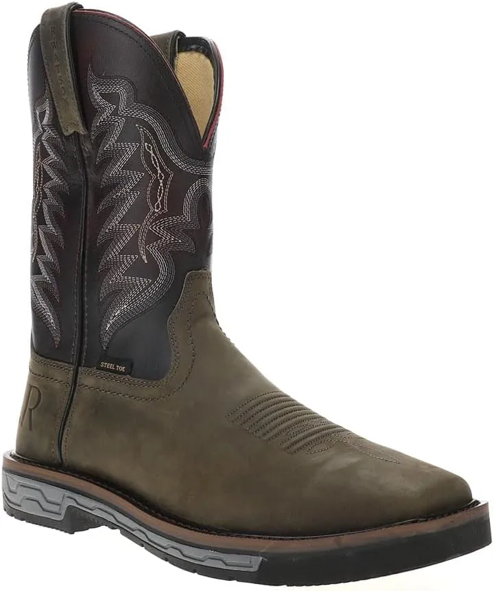Mens Vintage Steel 12 Inch Electrical Wide Square Steel Toe Work/Duty - Black, Green