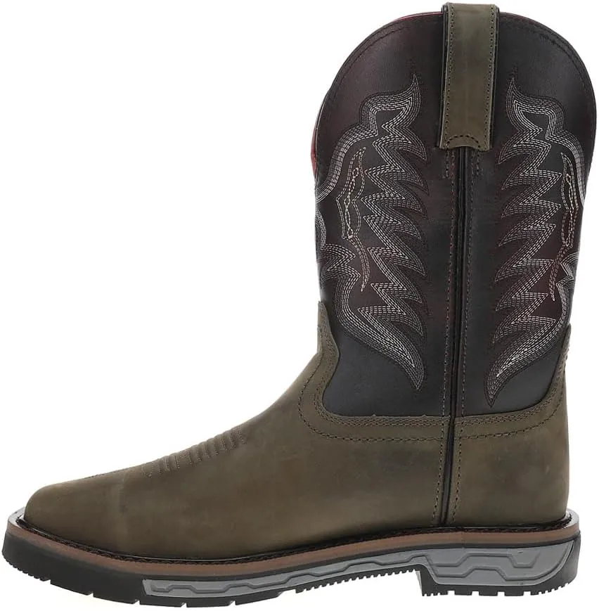 Mens Vintage Steel 12 Inch Electrical Wide Square Steel Toe Work/Duty - Black, Green