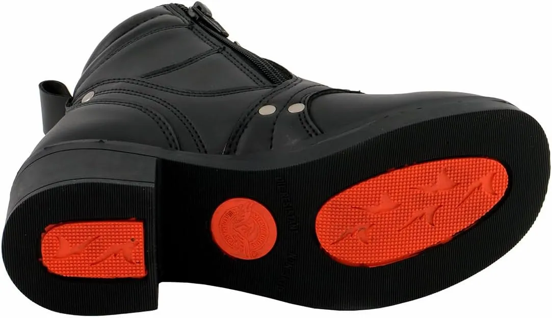 Milwaukee Leather MBK9265 Boys Black Lace-Up Boots with Side Zipper Entry