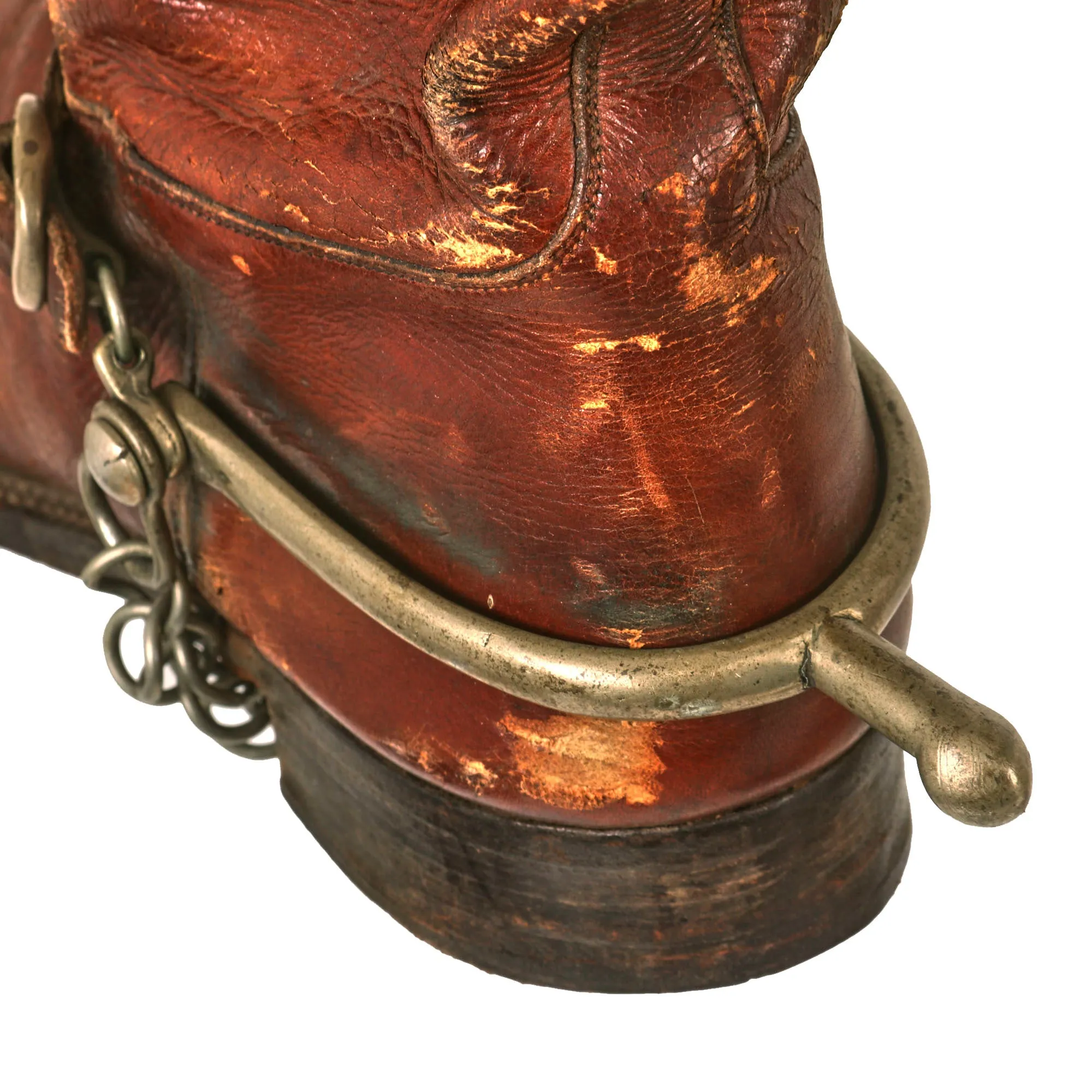 Original U.S. WWI 1918 Cavalry 12 Inch McClellan Saddle by Perkins-Campbell Co. with Saddle Bags and Boots with Spurs