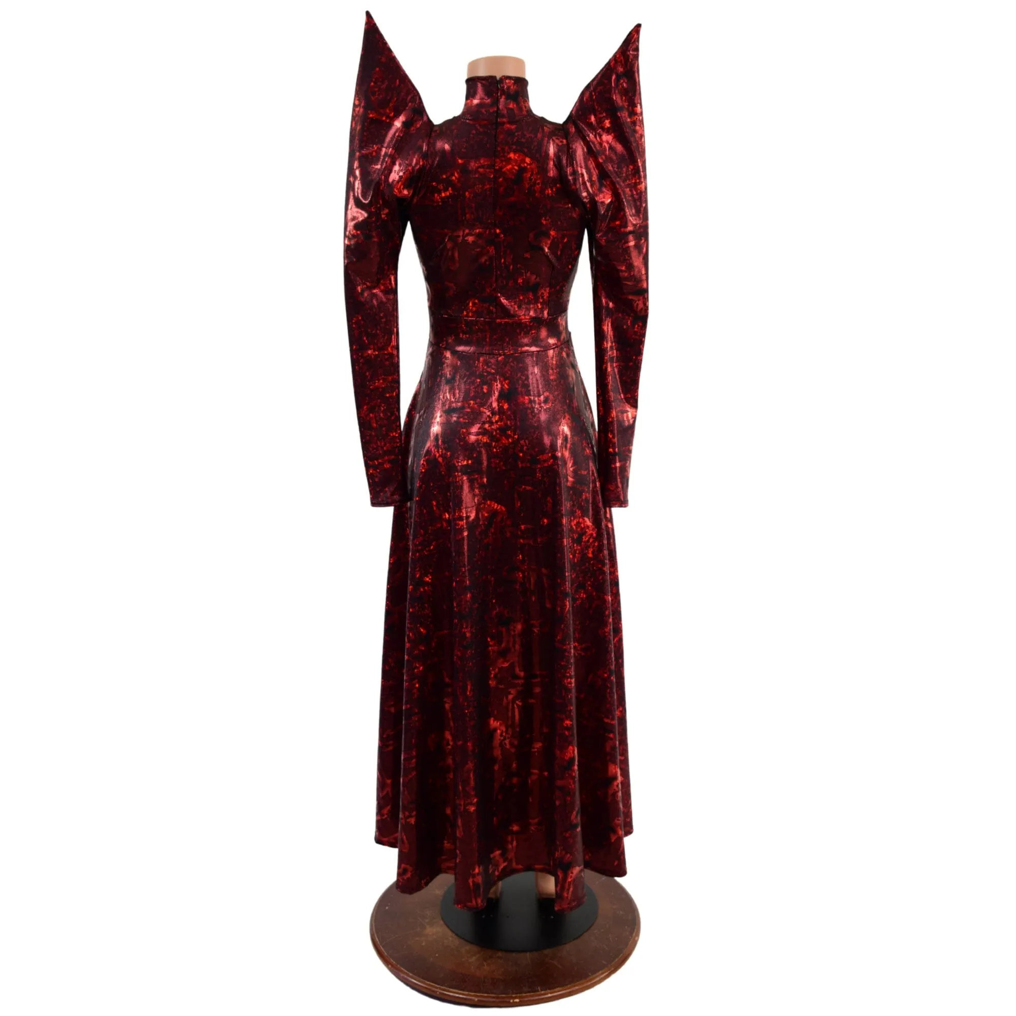 Primeval Red Mega Sharp Shoulder Gown