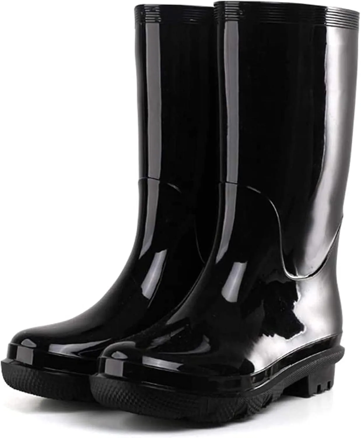 rain Boots Men's Middle Tube Rain Boots Non-Slip Waterproof Rain Boots Thick Wear-Resistant Four Season Rain Boots Antiskid rain Boots (Color : Black Size : 39 EU) (Black 39 EU)