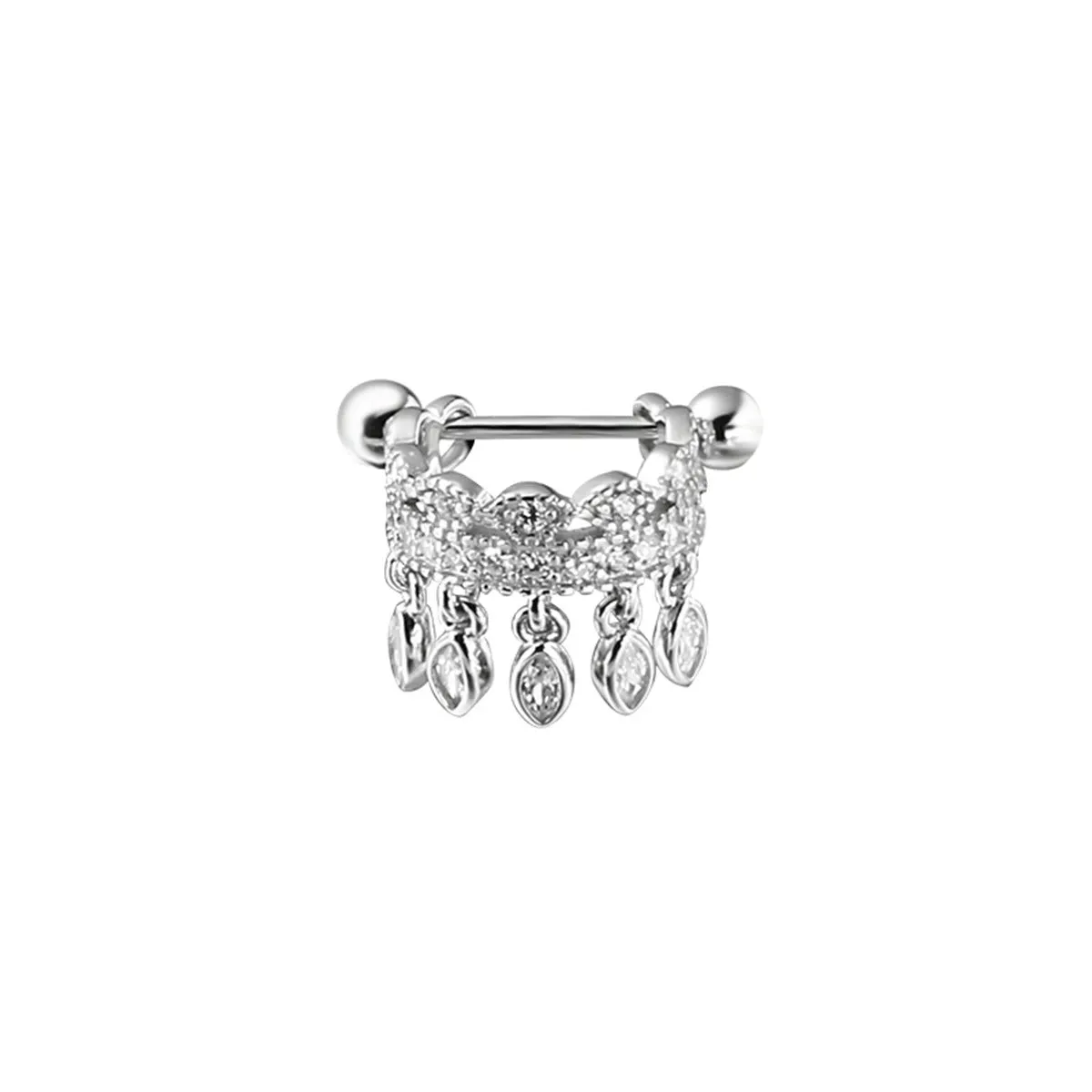 Sparkling Fringe Helix Barbell Piercing (20G)